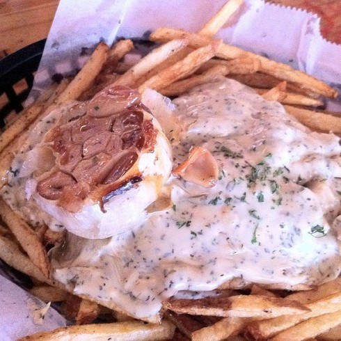 Garlic and Blue Cheese Duck Fat Fries